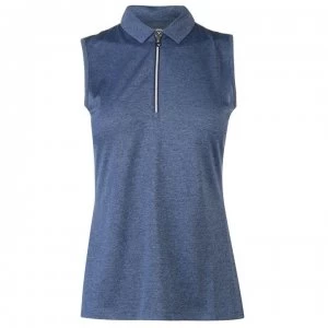 Callaway Sleeveless Heather Polo Shirt Ladies - Peacoat