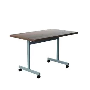 Jemini Rectangular Tilting Table 1200x700x720mm Dark WalnutSilver