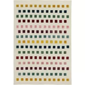 Theo Jewel Squares 120cm x 170cm Rectangle - Ivory and Multicoloured