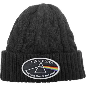 Pink Floyd - The Dark Side of the Moon White Border Unisex Beanie Hat - Black