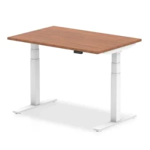 Air 1200 x 800mm Height Adjustable Desk Walnut Top White Leg