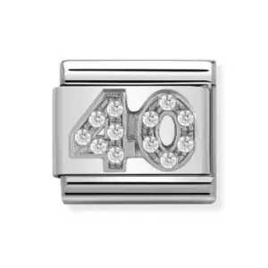 Nomination Classic Silver "40" Zirconia Charm