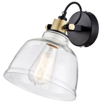 Maytoni Lighting - Irving Wall Lamp Black with Glass Shade, 1 Light, E27