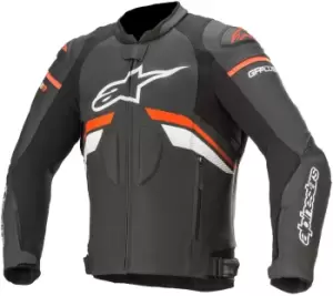 Alpinestars GP Plus R V3 Motorcycle Leather Jacket, black-white-red, Size 52, black-white-red, Size 52