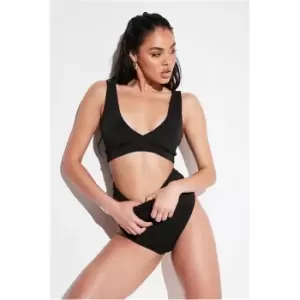 I Saw It First Black Deep 'V' Bikini Top - Black