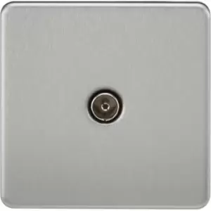 MLA Knightsbridge 1 Gang TV Outlet (Non-Isolated) Brushed Chrome - SF0100BC