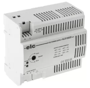 ELC ALE Linear DIN Rail Power Supply 190 264V ac Input, 12 V dc, 24 V dc, 15 V dc Output, 2A 60W