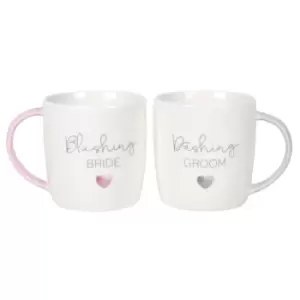 Blushing Bride Dashing Groom Ceramic Mug Set