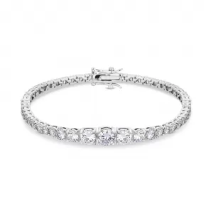 Jon Richard Silver Plated Cubic Zirconia Crystal Graduated Tennis Bracelet - Gift Boxed