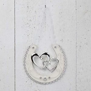 Celebrations Silverplated Horse Shoe - Double Hearts