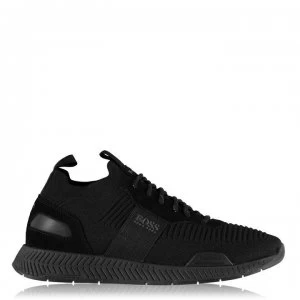 Hugo Boss Titanium Knit Runner Trainers Black 001 Men