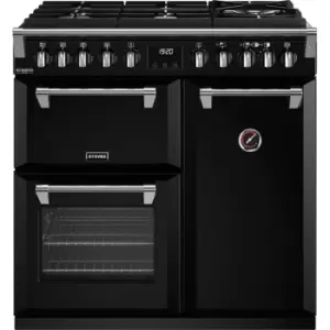 Stoves Richmond Deluxe ST DX RICH D900DF GTG BK 90cm Dual Fuel Range Cooker - Black - A Rated