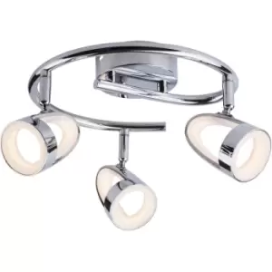 Harperliving - LED Ceiling Spotlight, 3 Lights Polished Chrome Non-Dimmable, Warm White 3000K