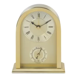 WILLIAM WIDDOP Arched Mantel Clock Gold Aluminium Case