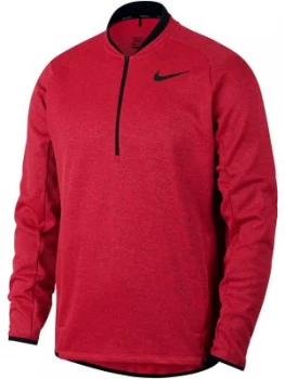 Mens Nike Therma Half Zip Jumper Red