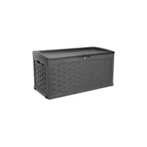 Starplast Rattan Style Chest Box With Sit-On Lid 56-811 Black