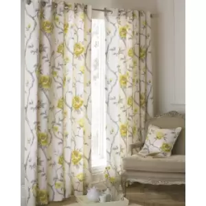 Riva Home Rosemoor Eyelet Curtains (90x54 (229x137cm)) (Ochre)