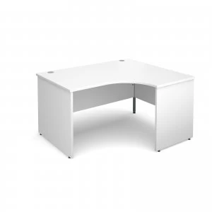 Maestro 25 PL Right Hand Ergonomic Desk 1400mm - White Panel Leg desig