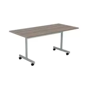 Jemini Rectangular Tilting Table 1600x800x730mm Grey OakSilver