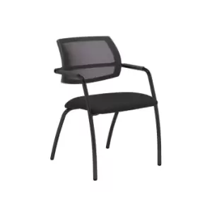 Dams MTO Tuba Black 4 Leg Frame Conference Chair with Half Mesh Back - Curacao B