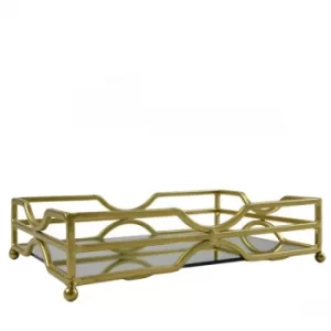 Gold Mirrored Tray Rectangular 24 cm