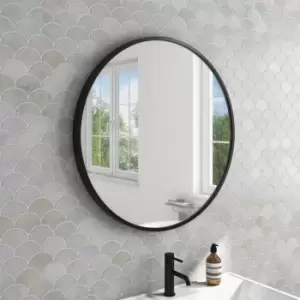 Round Black Bathroom Mirror 800mm - Alcor