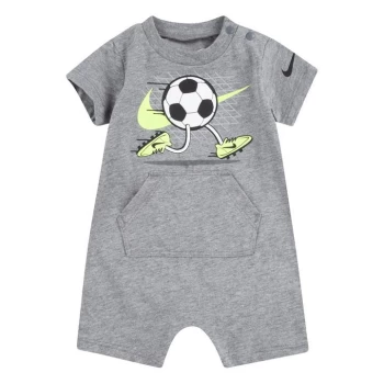 Nike Short Sleeve Romper Suit Baby Boys - Carbon Heather