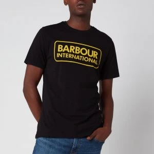 Barbour International Mens Essential Large Logo T-Shirt - Black/Yellow - S