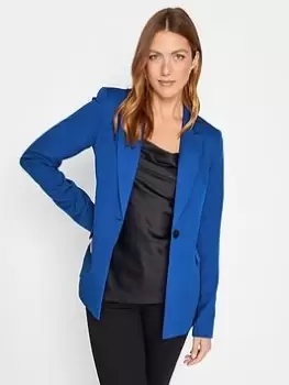 Long Tall Sally Cobalt Scuba Crepe Blazer, Blue, Size 10, Women