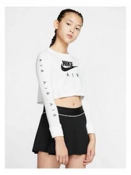 Nike Girls Air Long Sleeve Top - White