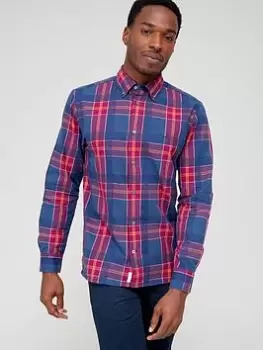 Tommy Hilfiger Flannel Oxford Check Shirt, Red/Blue Size M Men