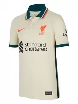 Nike Liverpool Fc Away Junior 21/22 Short Sleeve Shirt, Ivory, Size S