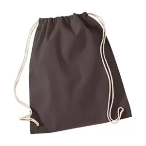 Westford Mill Cotton Gymsac Bag - 12 Litres (Pack of 2) (One Size) (Chocolate)