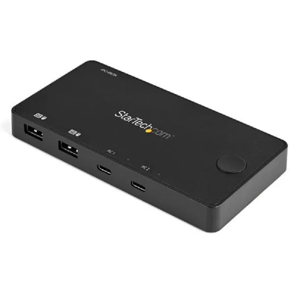 StarTech.com 2 Port USB C KVM Switch - 4K 60Hz HDMI - Compact Ultra HD Desktop KVM Switch w/USB Type C Cables