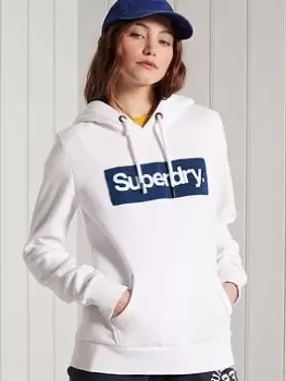 Superdry Core Logo Workwear Hoodie - White, Size 10, Women