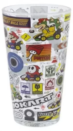 Super Mario Mario Kart Drinking Glass multicolour