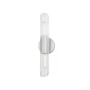 Cecily 2 Light Small Wall Sconce Polished Nickel, Glass