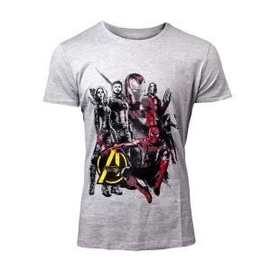 MARVEL COMICS Avengers: Infinity War Mens Characters T-Shirt, Large, Grey (TS030075AVG-L)