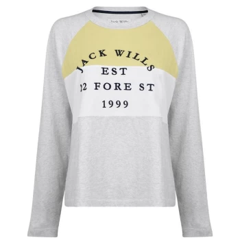 Jack Wills Hatley Colour Block T-Shirt - Grey Marl