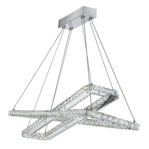 Integrated LED Ceiling Pendant Light Chrome with Crystals