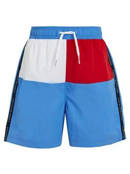 Tommy Hilfiger Boys Flag Swim Shorts - Blue Spell, Blue, Size Age: 10-12 Years