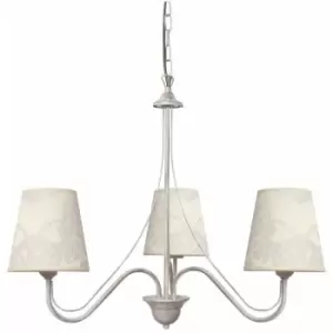 Helam Malbo Multi Arm Chandeliers With Shades White, Gold 50cm