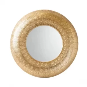 Moroccan Cut Out Gold Filigree Round Mirror 72cm