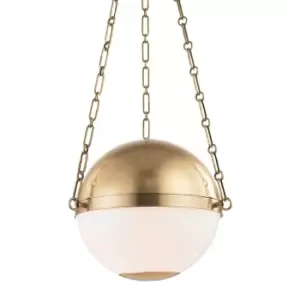 Sphere No. 2 2 Light Small Pendant Brass, Glass