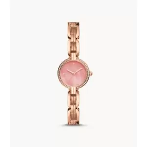 Fossil Womens Kerrigan Mini Three-Hand Rose Gold-Tone Stainless Steel Watch - Rose Gold