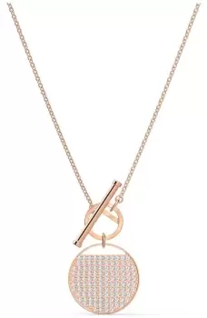 Swarovski 5567529 Ginger Rose Gold Plated T-Bar Necklace Jewellery