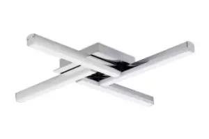 4 Light Ceiling, 4 x 6W LED, 4000K, 2210lm, IP44, Polished Chrome