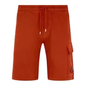 CP COMPANY Lens Fleece Shorts - Red