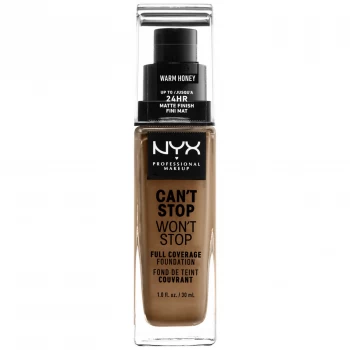 NYX Professional Makeup Can't Stop Won't Stop 24 Hour Foundation (Various Shades) - 19 Warm Honey