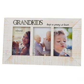 4" x 6" - Moments Triple Distressed Photo Frame - Grandkids